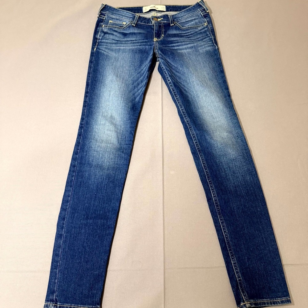 Hollister Jeans Womens 25x29 Blue Medium Wash Denim Cotton Low Rise Skinny Leg